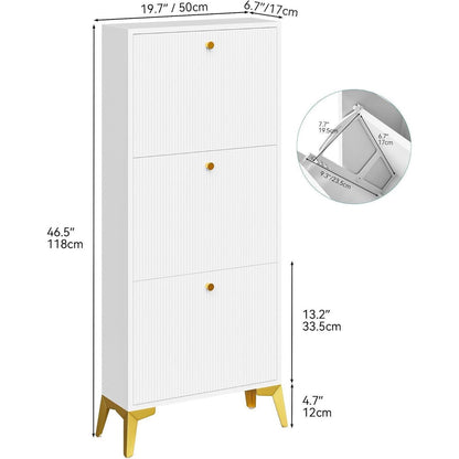 YITAHOME Schuhschrank mit 3 Klappschubladen und
