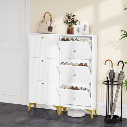 YITAHOME Schuhschrank mit 3 Klappschubladen und
