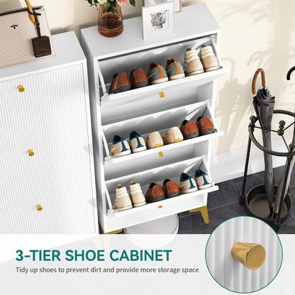 YITAHOME Schuhschrank mit 3 Klappschubladen und