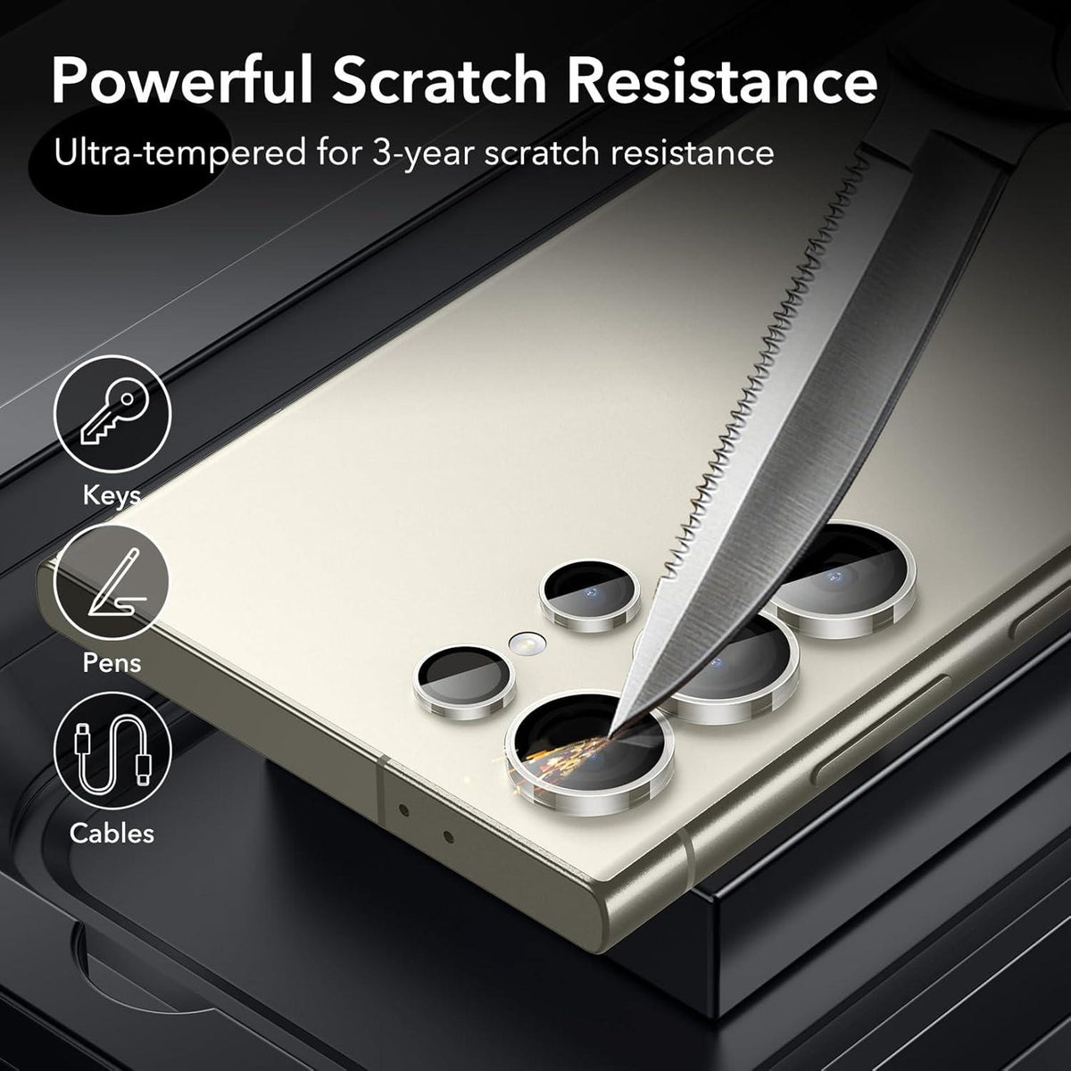 ESR Samsung Galaxy S24 Ultra Kameraschutz Linsenschutzfolien gehärtetes Glas