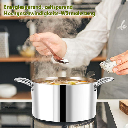 Joyfair 24cm Premium 3-Lagiger Edelstahl Nudeltopf 5,6L Induktion Spülmaschinenfest