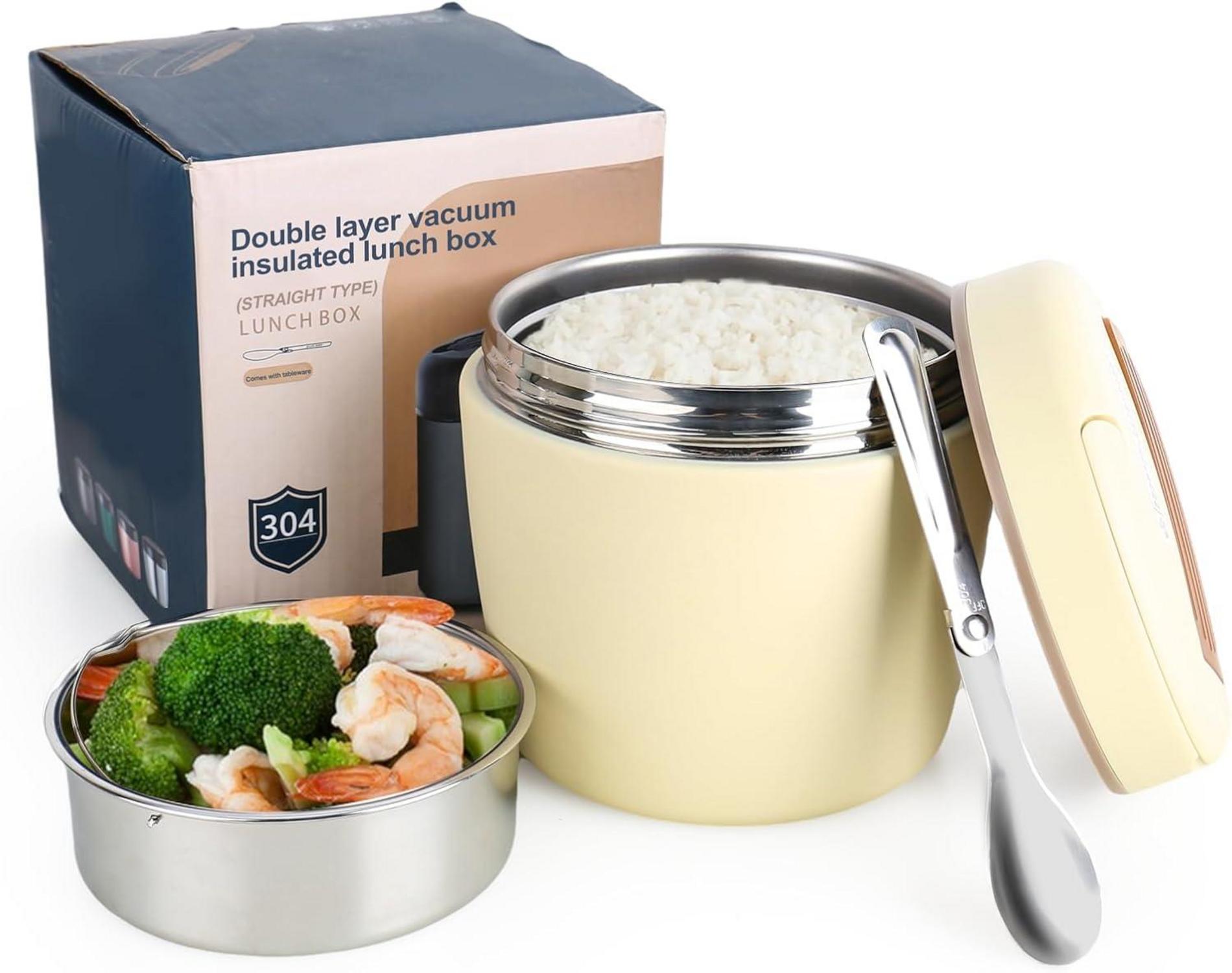 CTDMJ Thermobehälter 1200ml Edelstahl Vakuum Warmhalte Schüssel