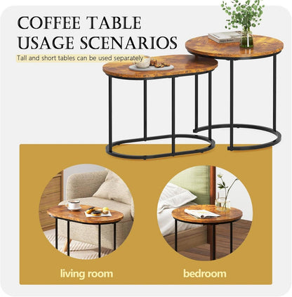 Satztische 2er Set Wohnzimmer Beistelltisch Metallgestell Mini Tische