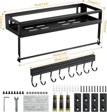 Gewürzregal Wand Küchenregal ohne Bohren 2er Set 35 x 13 x