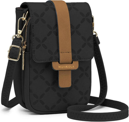 Handytasche Damen Leder RFID Blockierung Umhängetasche Silber Gold