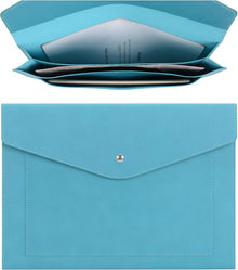 A4 Dokumentenmappe PU-Leder erweiterbare Taschen Blaugrün