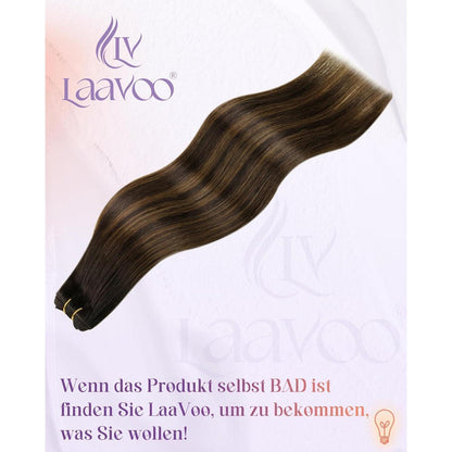 Echthaar Tressen Ombre Braun 55cm - Zum Einnähen #2/8/2