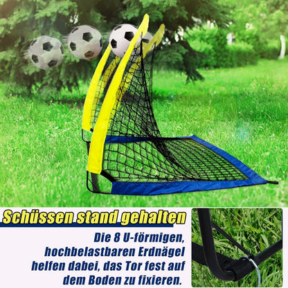Faltbare Fußballtore 2er Set für Garten Kinder mit Hütchen und Tasche