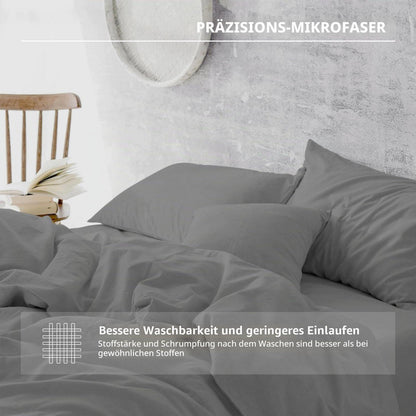 2x Kissenbezug 50x90 Dunkelgrau - Mikrofaser Kissenhülle