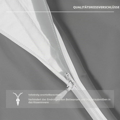 2x Kissenbezug 50x90 Dunkelgrau - Mikrofaser Kissenhülle