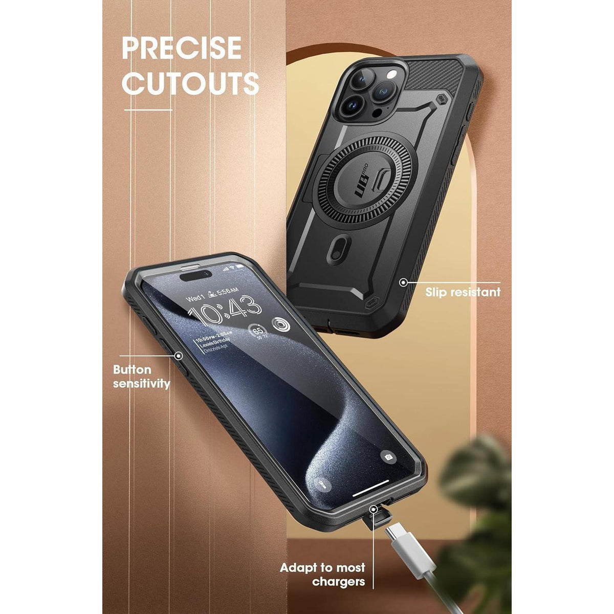 Robuste Hülle für iPhone 15 Pro Max mit MagSafe & Ständer