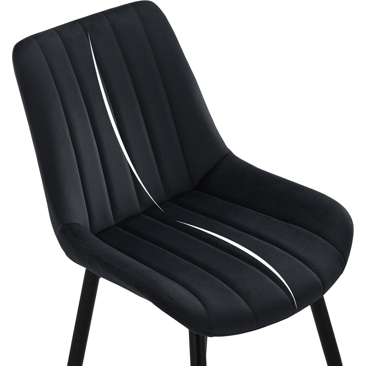 Samt Esszimmerstühle 2er Set – Moderne Sessel Schwarz