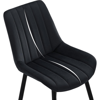 Samt Esszimmerstühle 2er Set – Moderne Sessel Schwarz