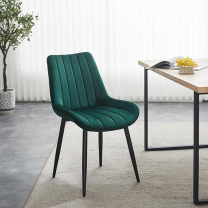 Samt Esszimmerstühle 4er Set – Moderne Sessel Grün
