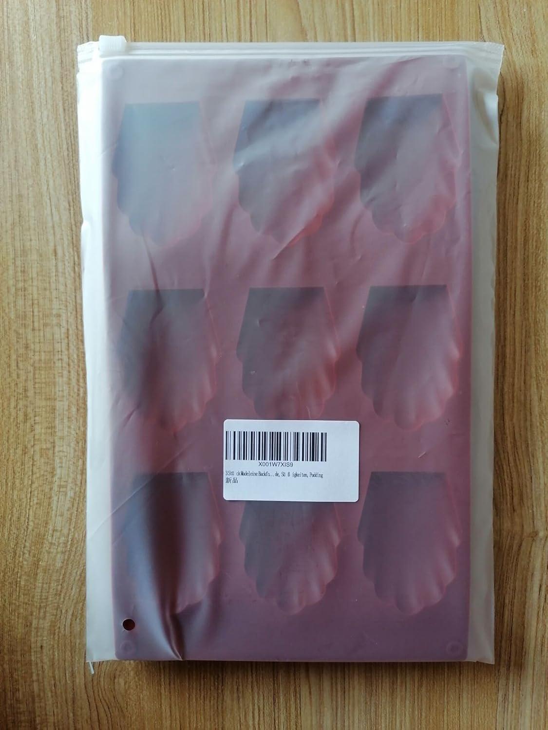 3er Set Silikon-Madeleine Backformen BPA-frei, Muschelförmig, leicht zu lösen