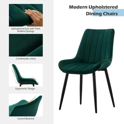 Samt Esszimmerstühle 2er Set – Moderne Sessel Grün
