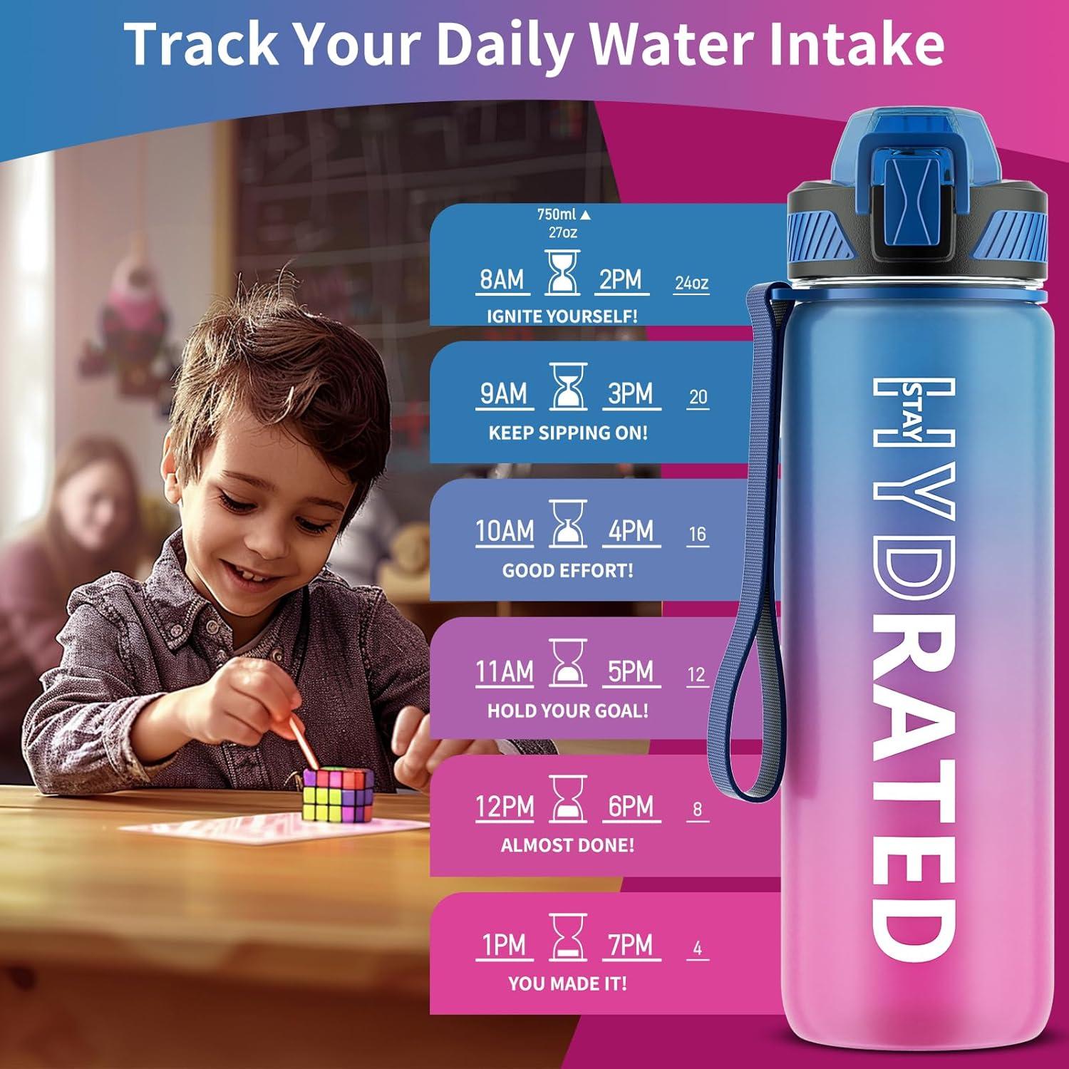 QLUR Trinkflasche 750ML BPA-Frei Tritan mit Strohhalm