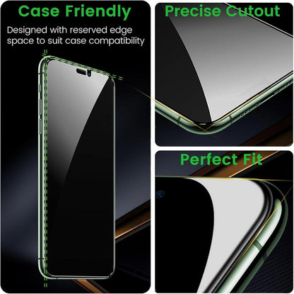 Sichtschutz Panzer Schutz Glasfolie 2x iPhone 11 Pro Max Xs Max Härte 9H