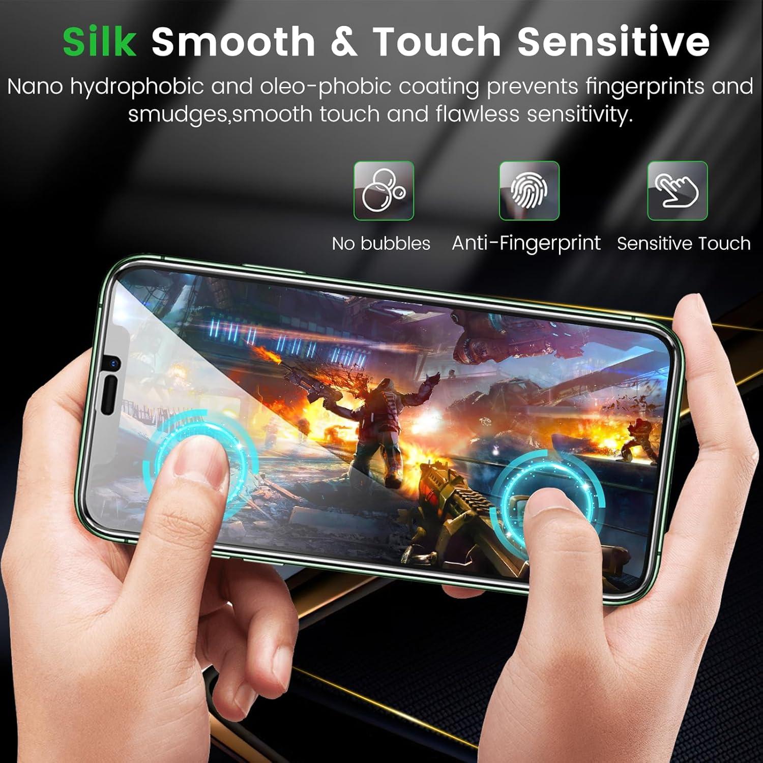 Sichtschutz Panzer Schutz Glasfolie 2x iPhone 11 Pro Max Xs Max Härte 9H