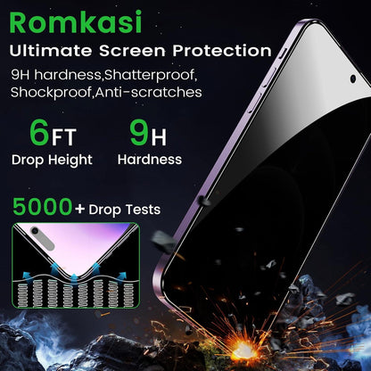 Sichtschutz für iPhone 14 Pro Max 6,7 Zoll 2 Stück Anti-Spy Glasfolie