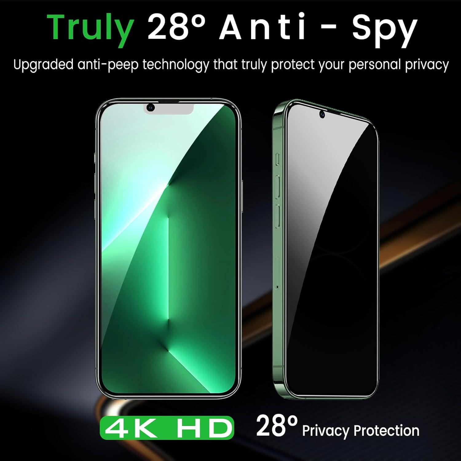 Sichtschutz Anti-Spy Panzerglas Folie 2er-Pack 9H Härte