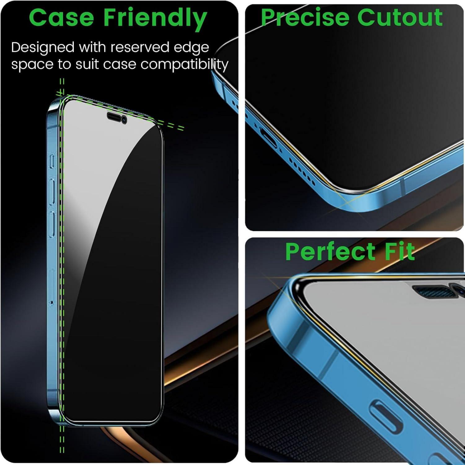 Sichtschutz Displayschutzfolie iPhone 12 Pro Max 6,7 Zoll 9H Härte 2x