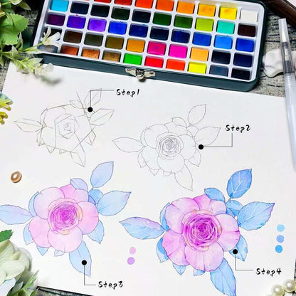 Artecho Aquarellfarben Set 100 Farben mit Zubehör & Box