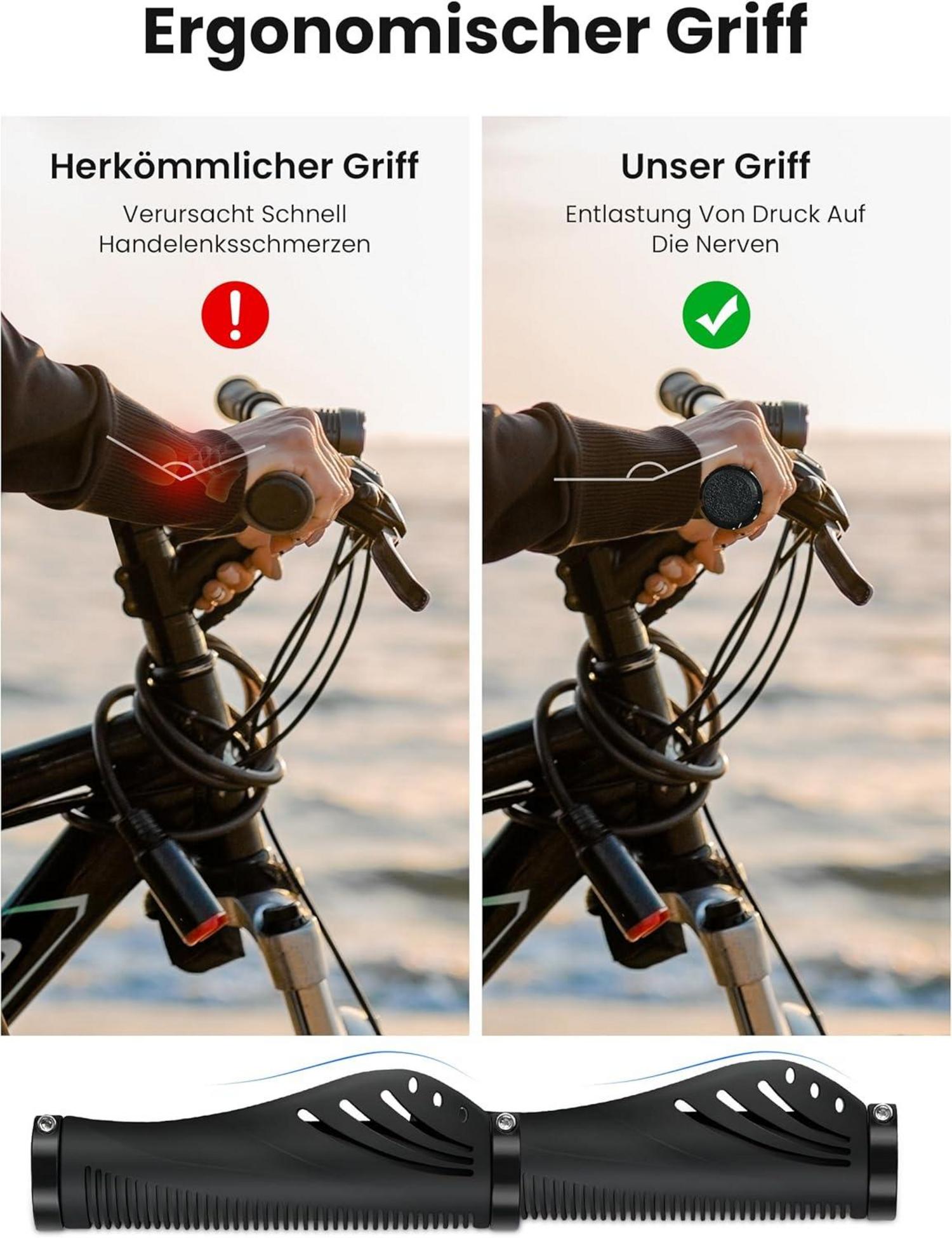 Ergonomische MTB Lenkergriffe Rutschfest 22,2 mm, Lock-On Design