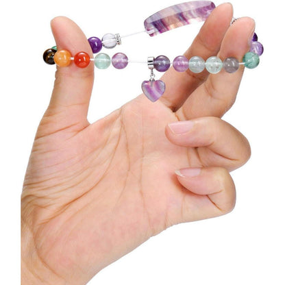 Chakra Armband Rosenquarz Herz Anhänger Edelstein Energie