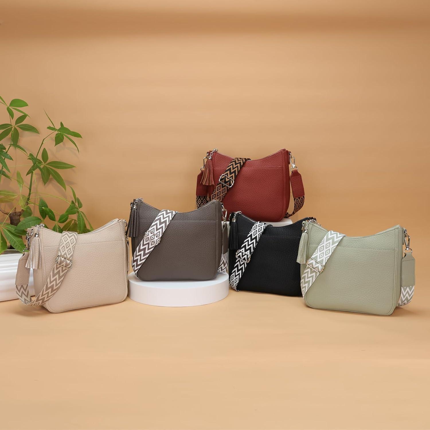 Crossbody Damen Umhängetasche Klein Leder Hellgrün Vegan