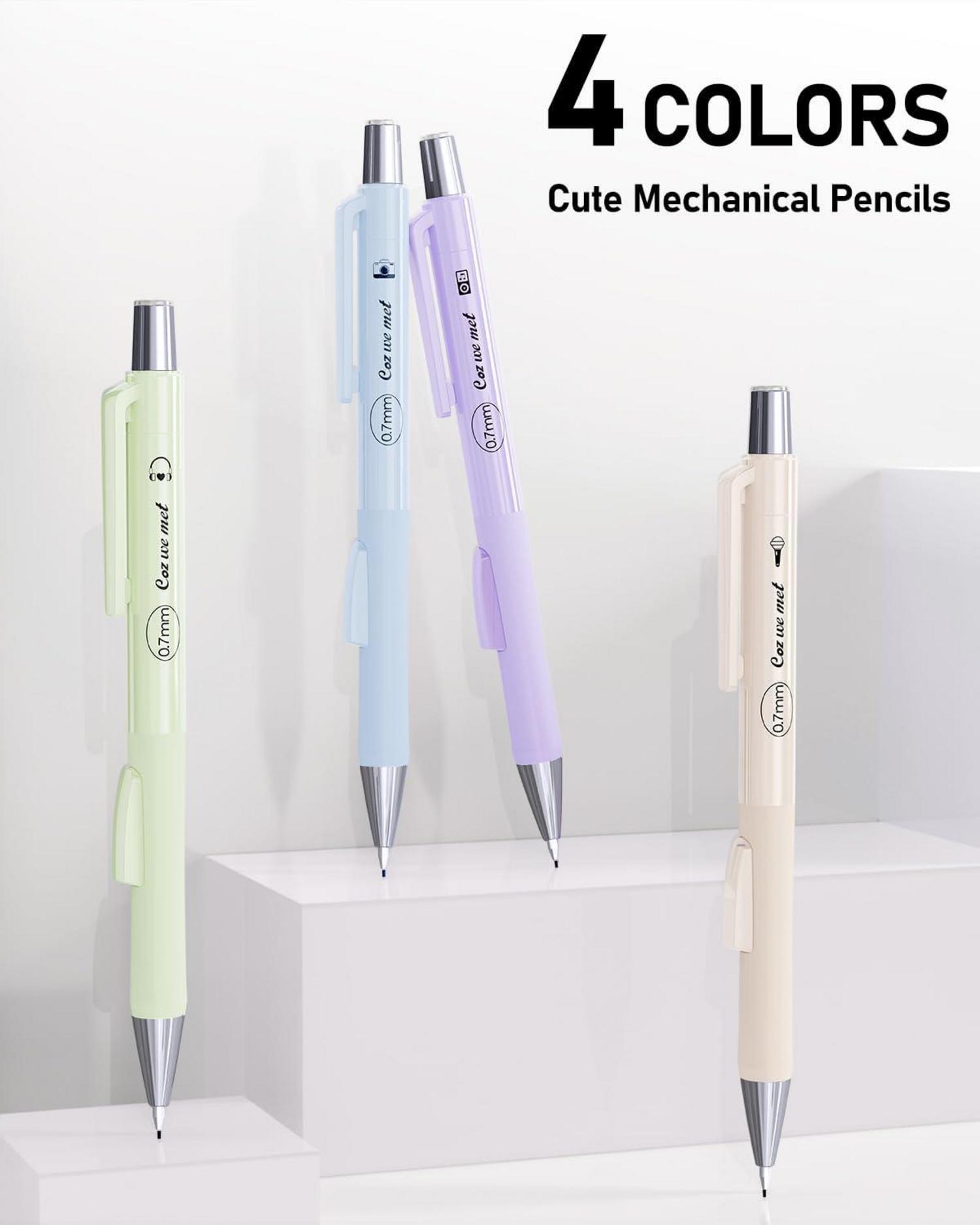 Pastell-Druckbleistift-Set 4x 0,7 mm Minen, 480 HB