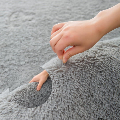 Weicher Zottelteppich Flauschig Rutschfest 80x160cm Hellgrau