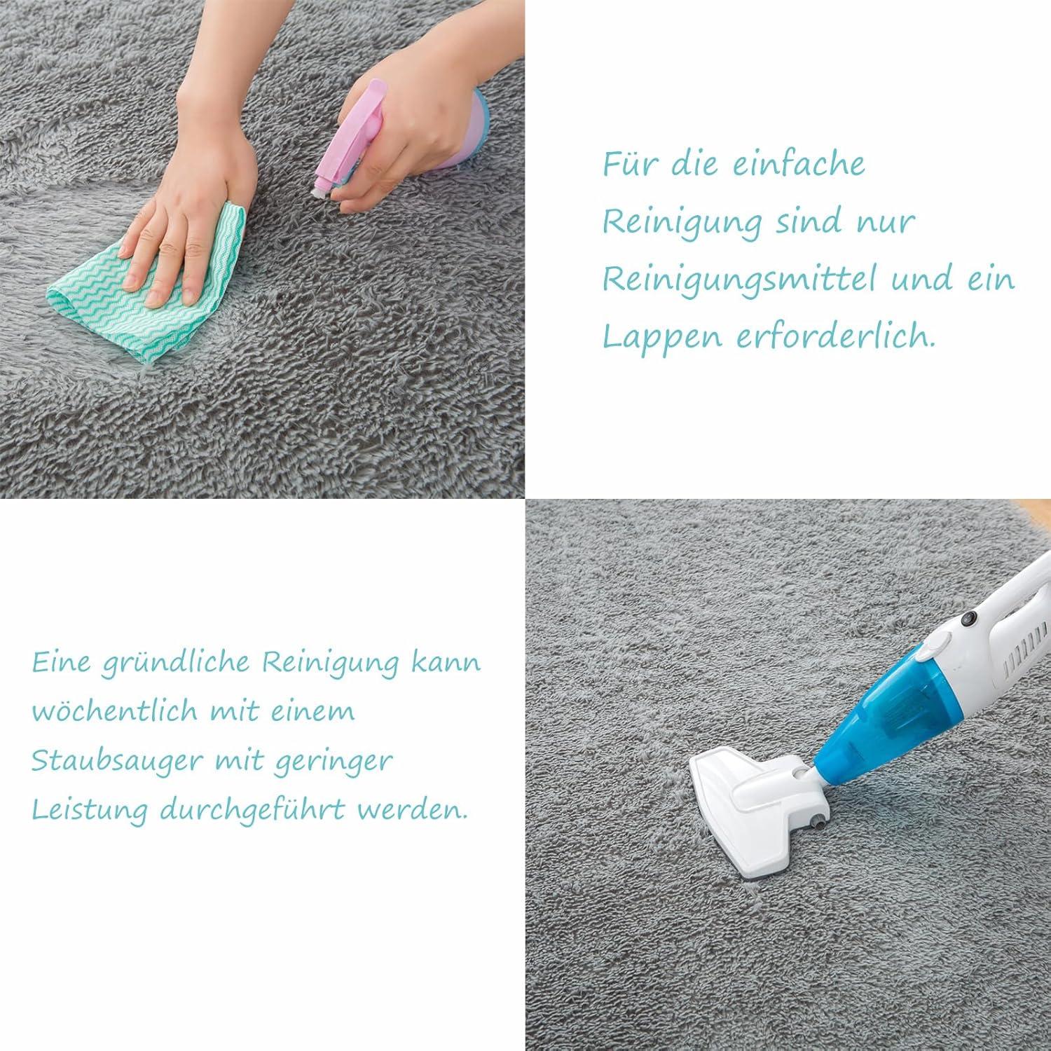 Weicher Zottelteppich Flauschiger Flächenteppich Waschbarer