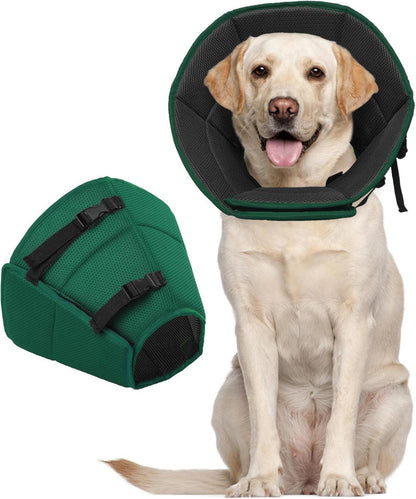 Halskrause Leckschutz Hund Einstellbar Grüner Halsumfang L