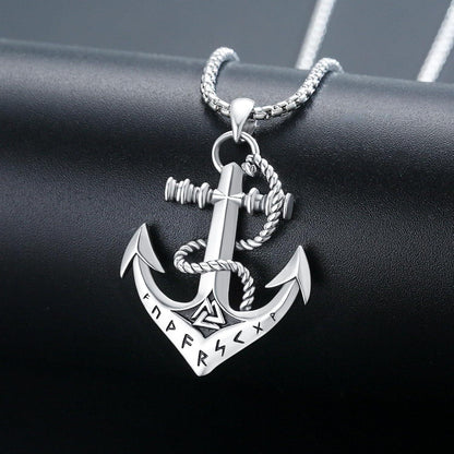 Wikinger Anker Halskette 925 Sterling Silber Valknut