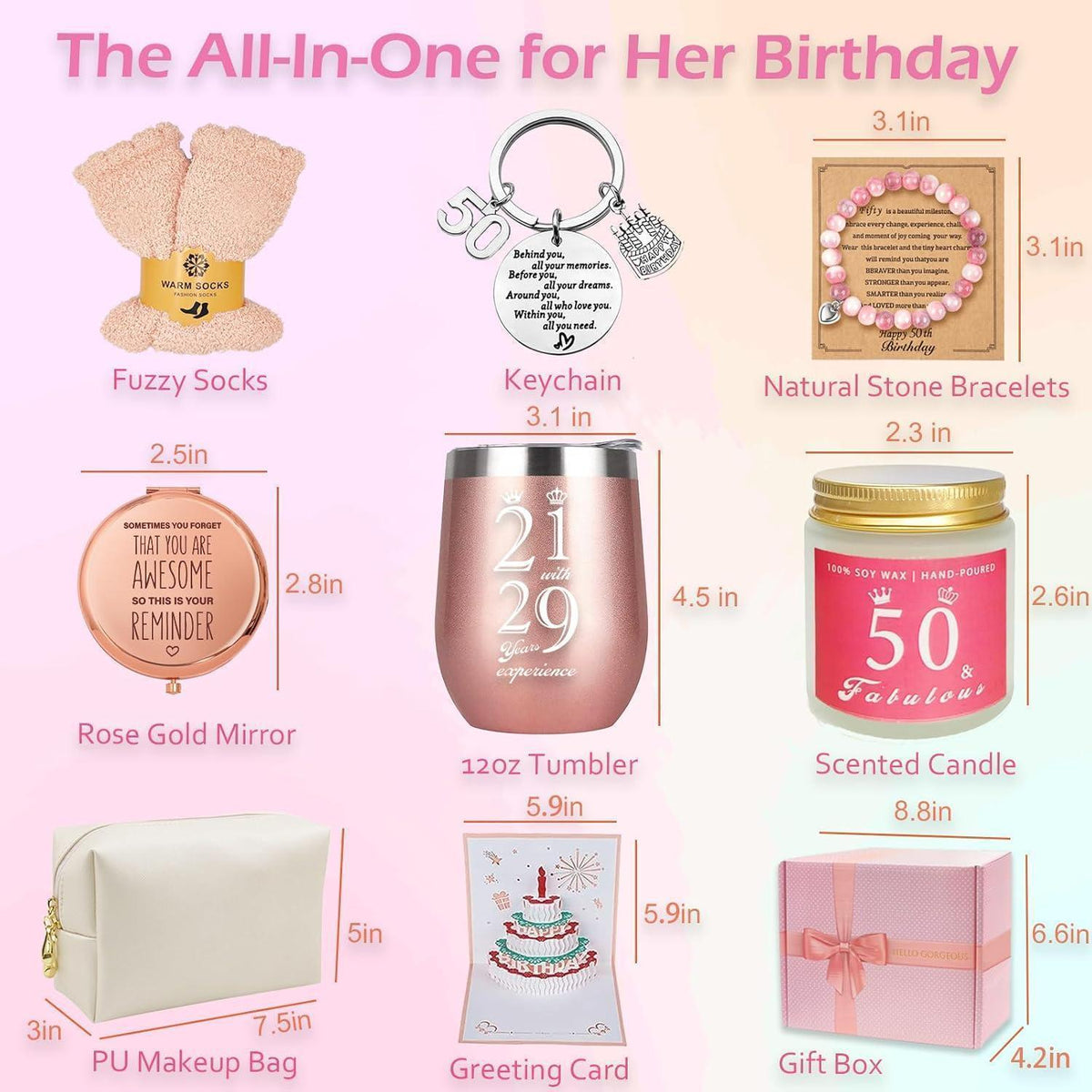 Geschenkset 50. Geburtstag Frau | Entspannende Überraschung für Mama & Co.