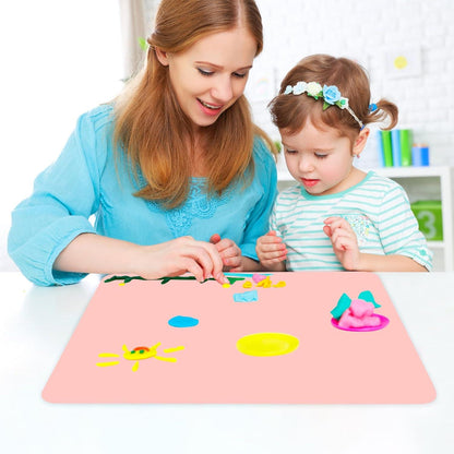3er Set Silikonmatte Bastelunterlage Kinder 40x30cm - Rutschfeste Malunterlage DIY Handwerk