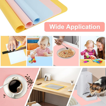 Bastelmatte Kinder 3er Set 40x30cm Silikon Rutschfest Antihafte Malunterlage