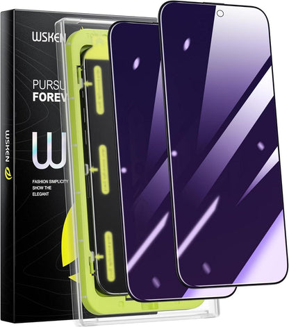 WSKEN Sichtschutz Schutzfolie iPhone 15 Pro Max Anti Blaulicht 2.5D 28