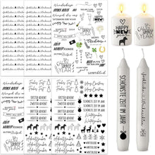 6er Set Kerzentattoos Weihnachten Happy New Year DIY Geschenk