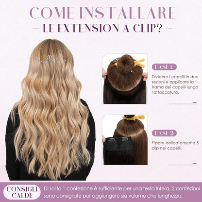 Clip-in Echthaarverlängerung Dunkelbraun 50cm