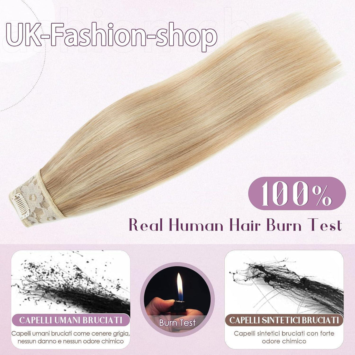 Echthaar Clip-Ins Blond Balayage 55cm