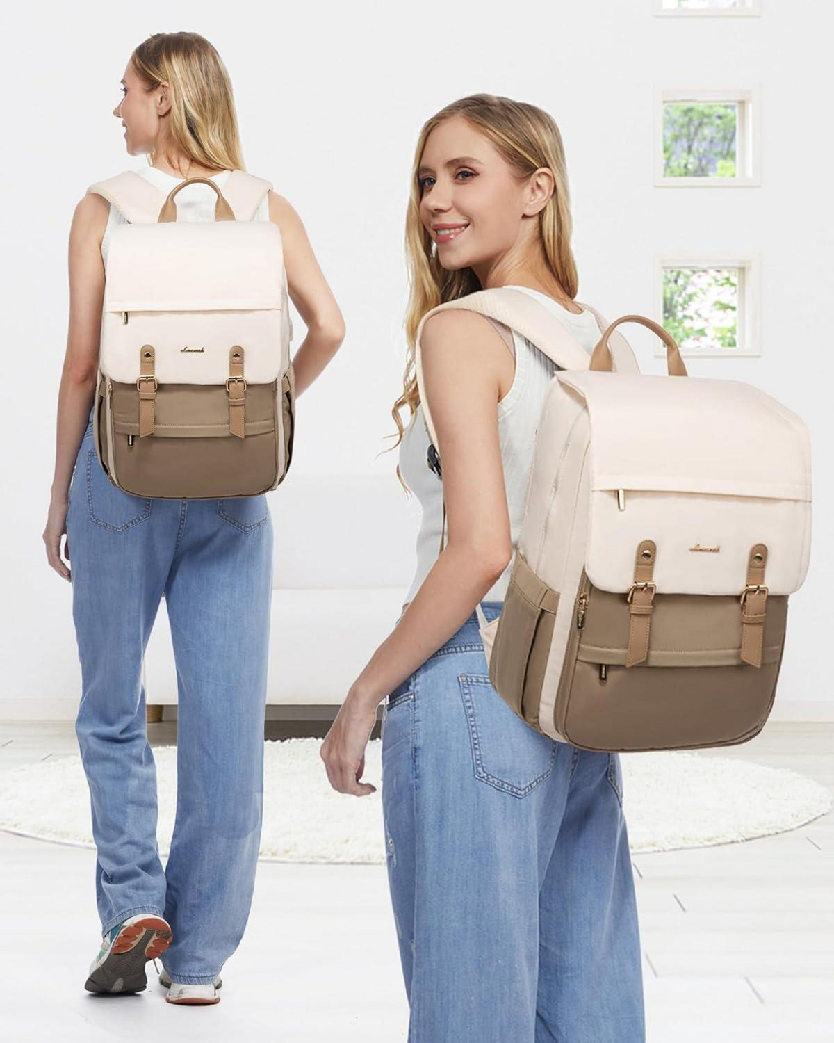 LOVEVOOK Damen Rucksack Laptop 15,6 Zoll Wasserdicht Elegant