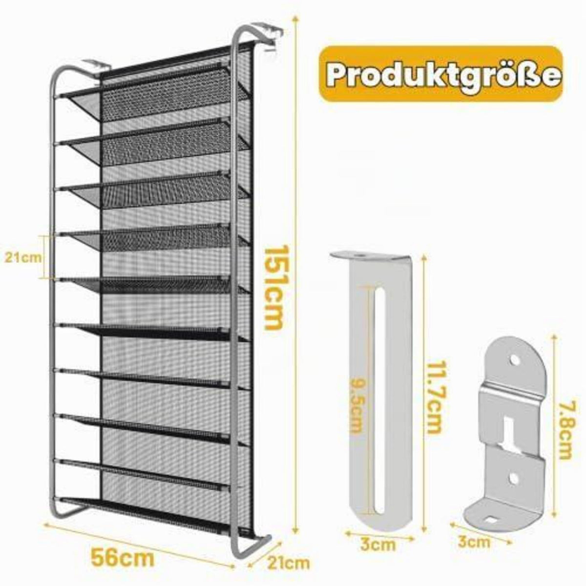 Verstellbares Schuhregal über Tür – 10-Tier Organizer