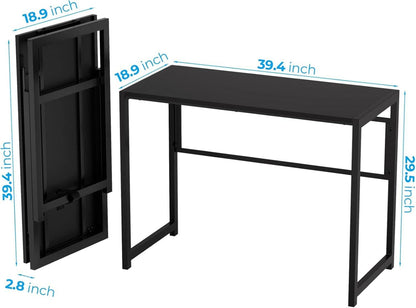 Klappbarer Schreibtisch 100x48 cm Keine Montage Schwarz