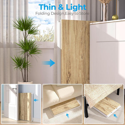 Kleiner Klappschreibtisch 80x48 cm Beige Stabil Platzsparend Home Office
