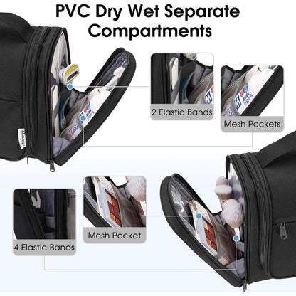 Kulturtasche zum Aufhängen – Organizer für Reisen & Zuhause (Schwarz)