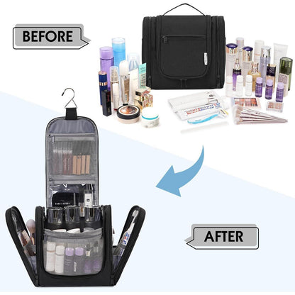 Kulturtasche zum Aufhängen – Organizer für Reisen & Zuhause (Schwarz)