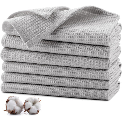Jogoico 6er-Set Baumwoll Geschirrtücher 35x35cm Tee