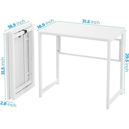 Kleiner Klappschreibtisch 80 x 48 cm Weiß Stabil